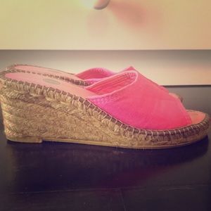 Hot pink espadrilles from Barney’s NYC